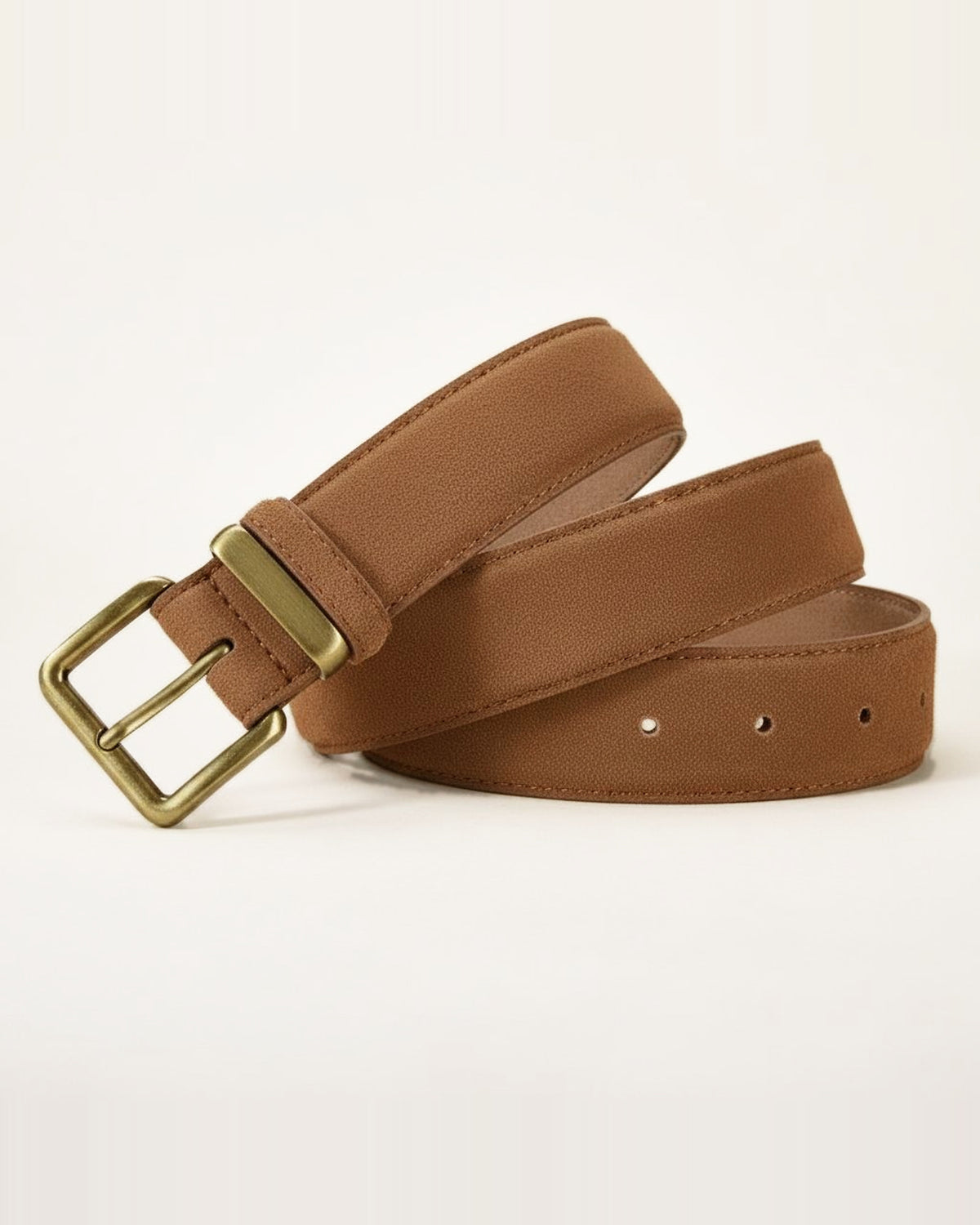 the anchor: camel suede belt, coiled