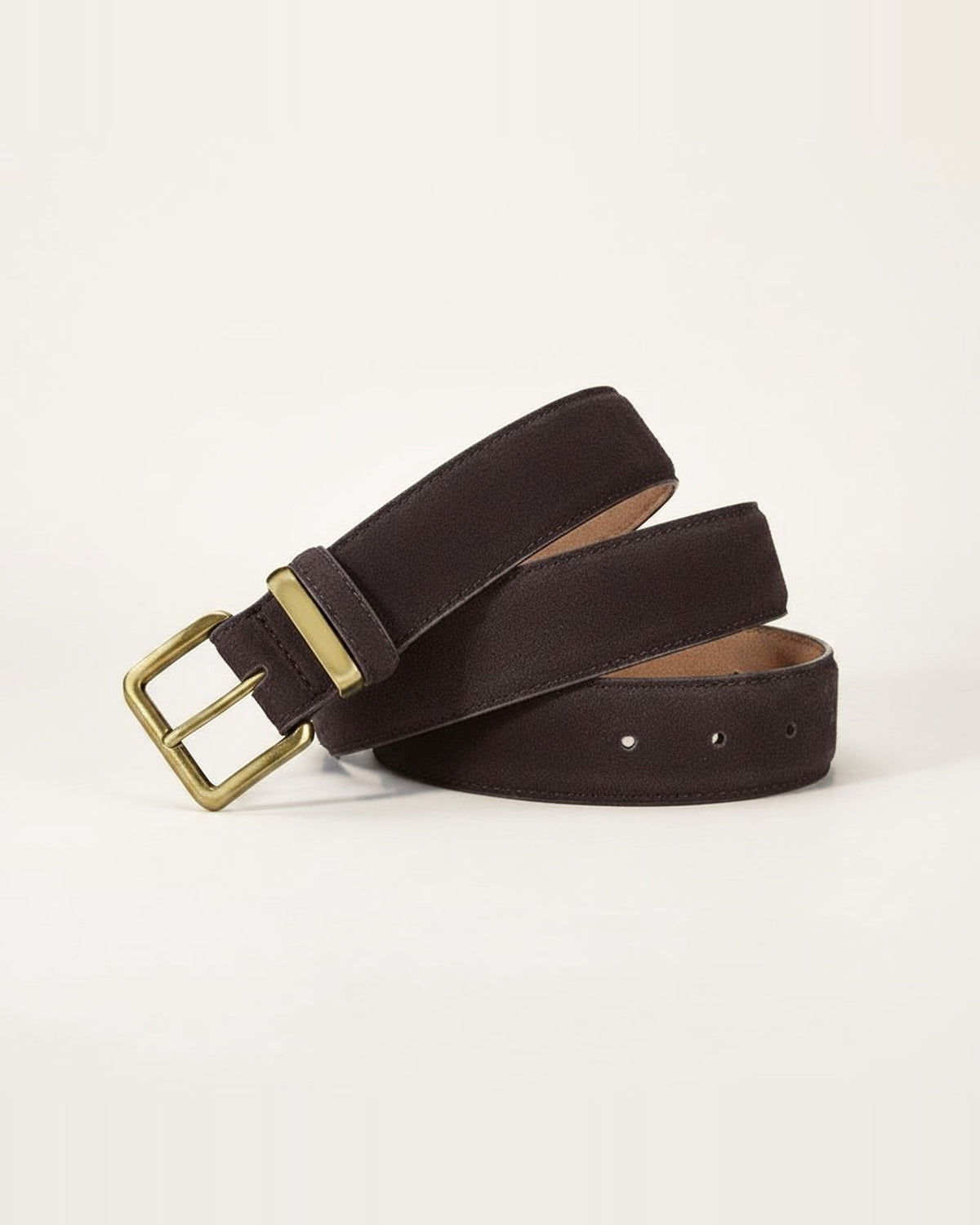 the anchor: espresso suede belt, coiled