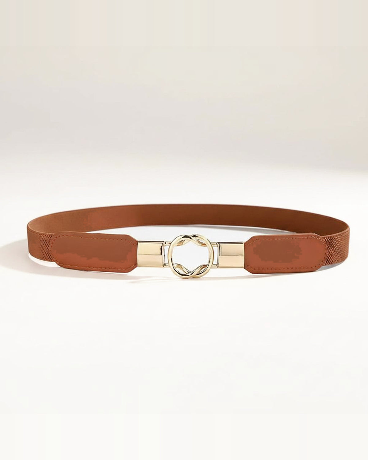 the hoop: camel suede belt, coiled