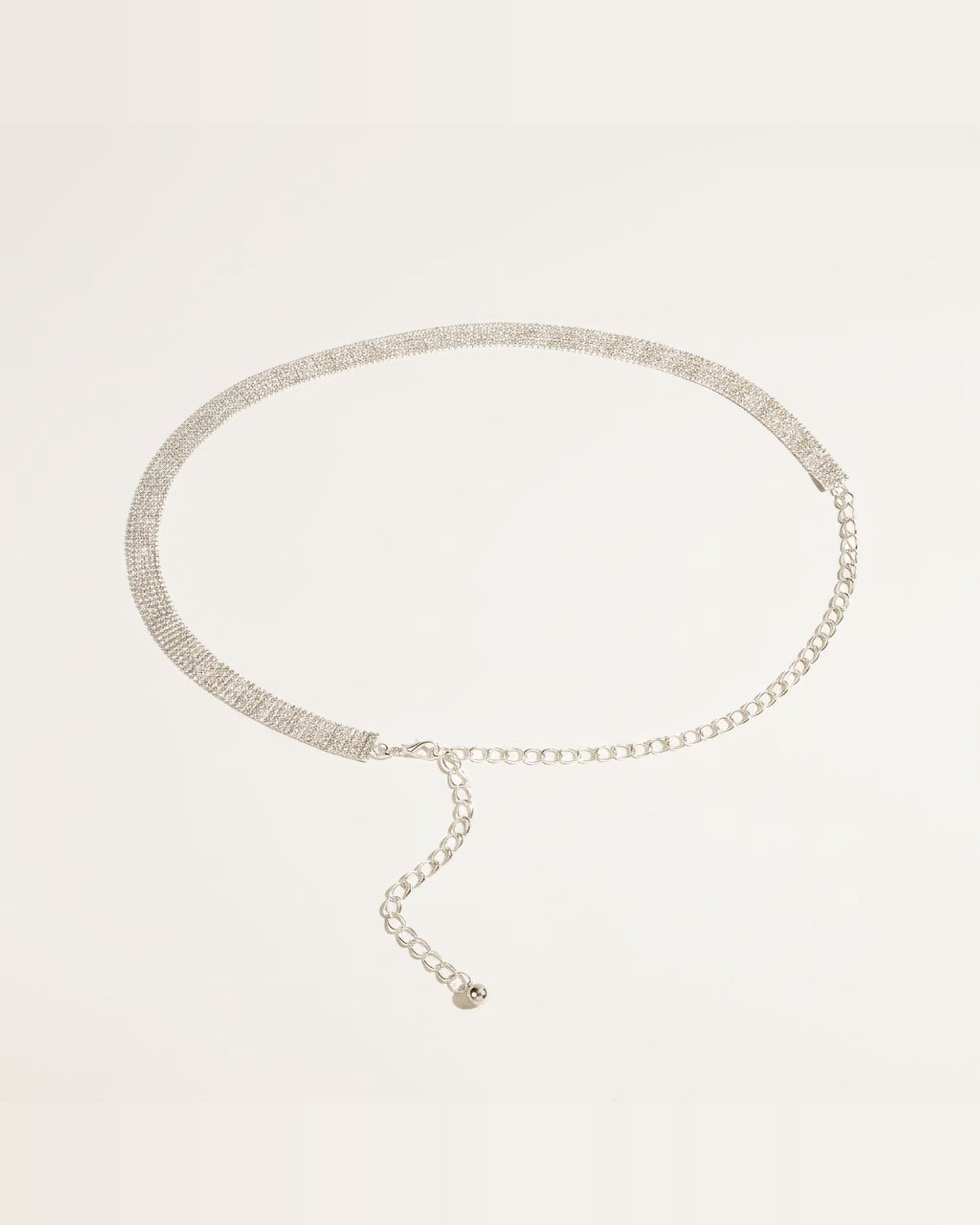 the pave: pave rhinestone waist chain, coiled